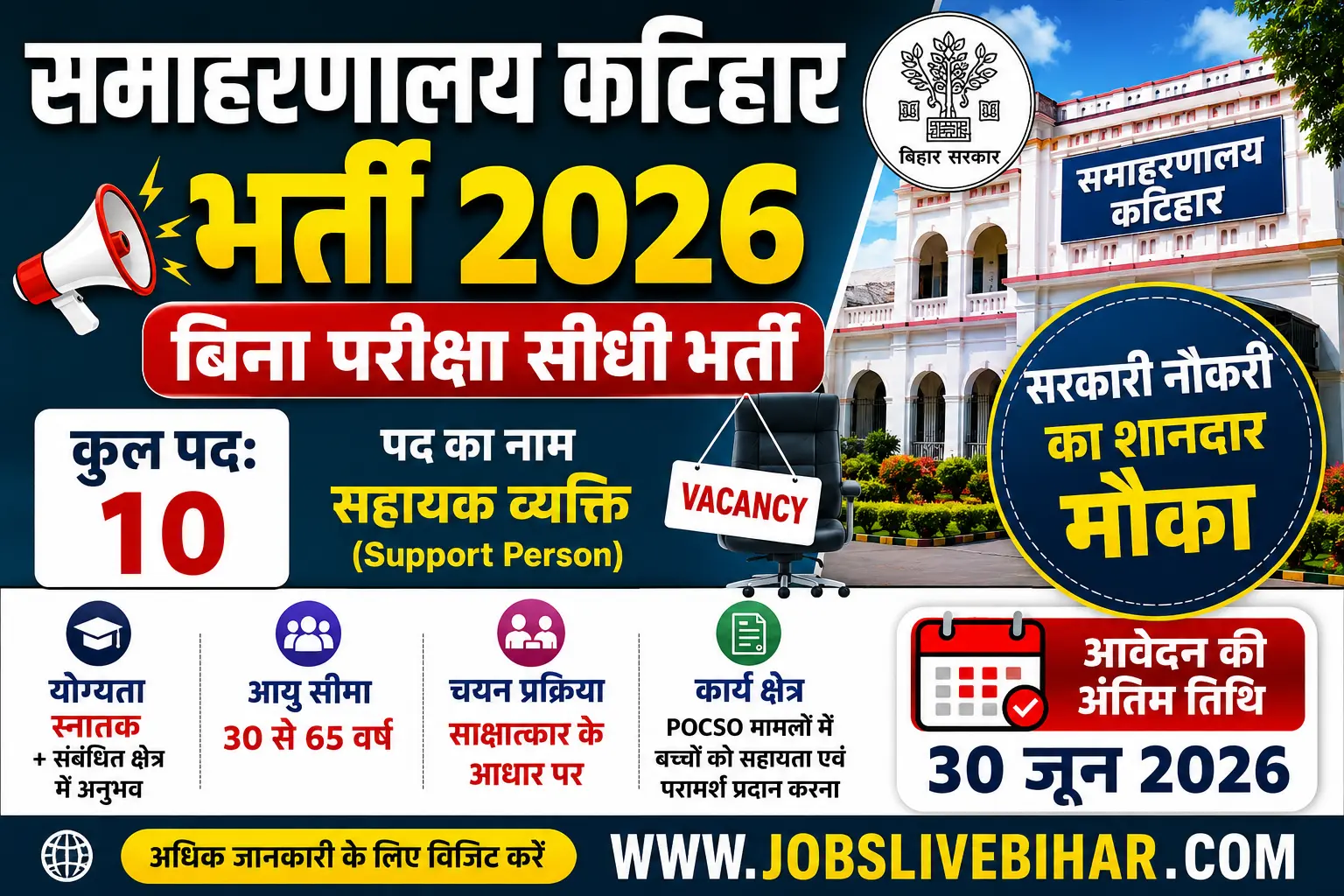 Katihar Support Person Recruitment 2026